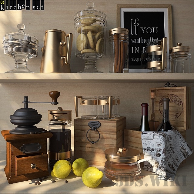 Beautiful set for the kitchen - Download the 3D Model (4212 ...