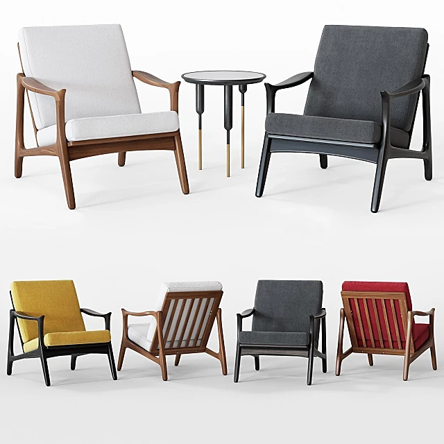 Armchair with Solid Ash Wood Frame
