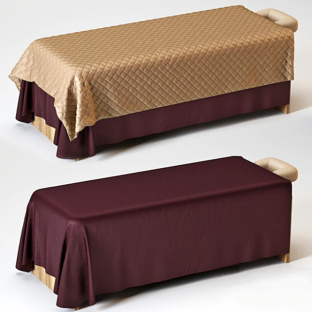 Spa Bed with Quilted Fabric and Blush Runner (2)