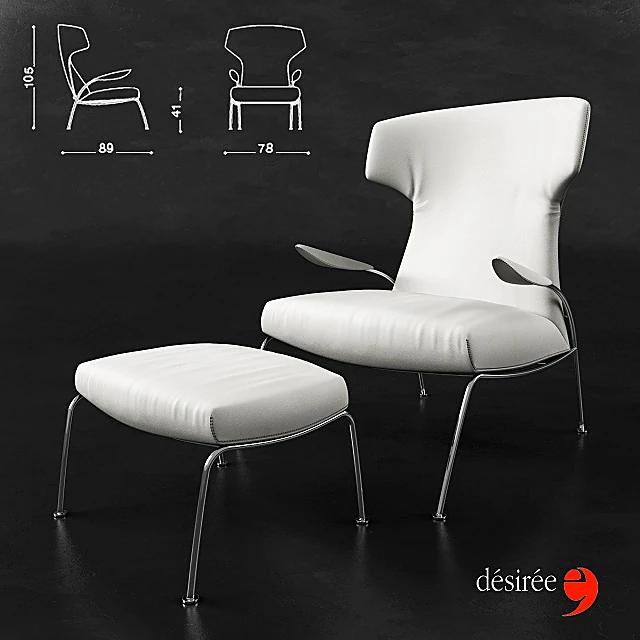 Armchair and Side Stool Tify by Désirée
