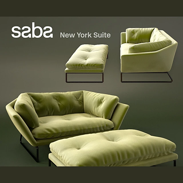 Lounge Chair and Ottoman New York Suite by Saba Italia