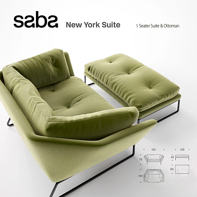 Lounge Chair and Ottoman New York Suite by Saba Italia (2)