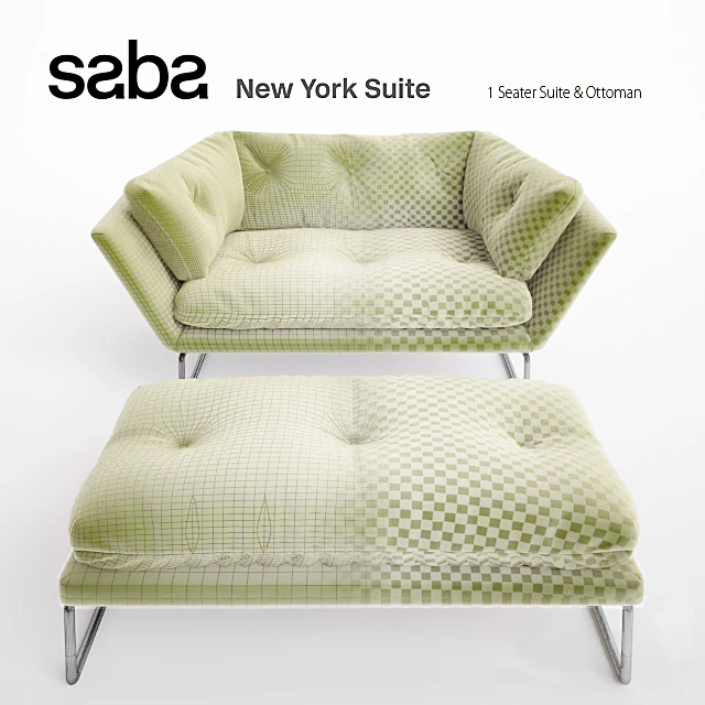 Lounge Chair and Ottoman New York Suite by Saba Italia (3)