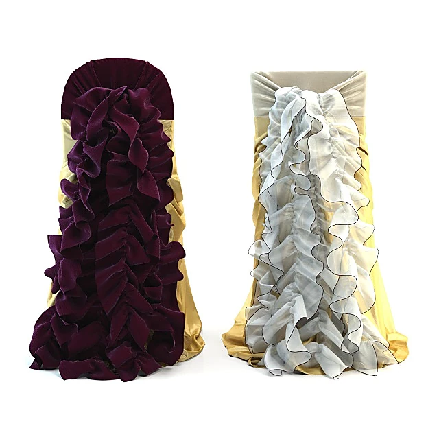 Party Chair Covers with Ruffled Fabric