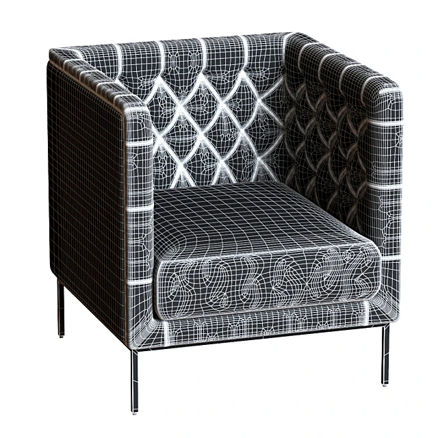 Modern Tufted Armchair with Metal Legs (3)