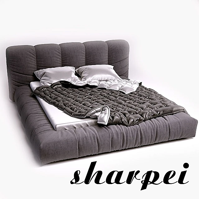 Modern Upholstered Bed Sharpei by SMA