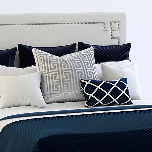 Bed with Upholstered Headboard and Tufted Bench (3)