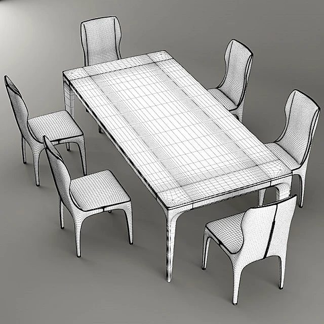 Dining Chair and Table Tiche by Giorgetti (5)