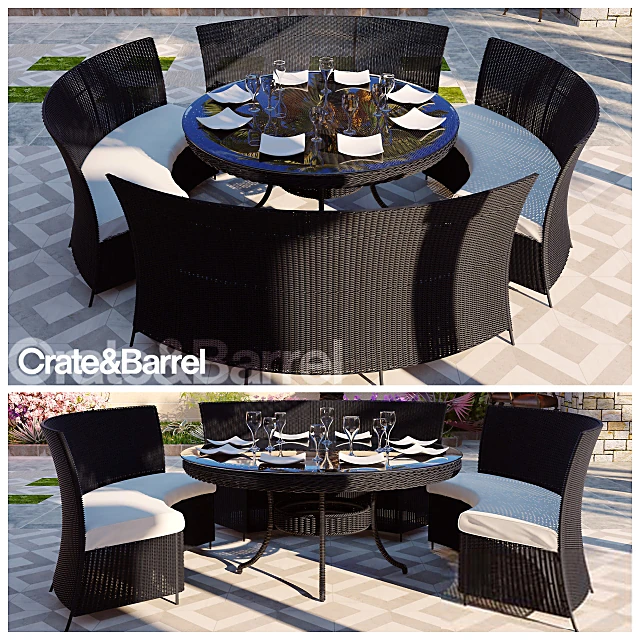 Outdoor Dining Set Rattan by Crate&Barrel