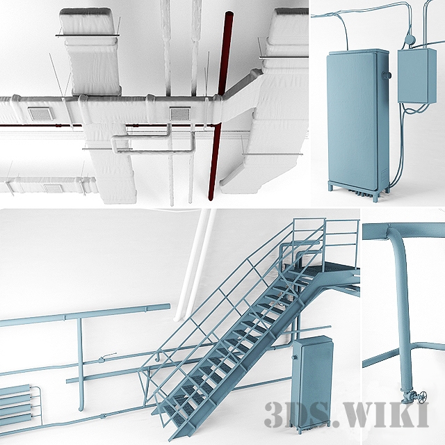 Loft set (ventilation, wires, stairs, heating) 1