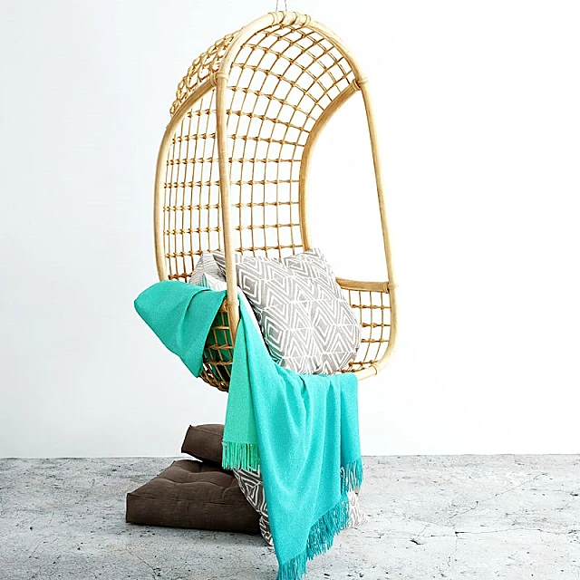 Hanging Chair with Rattan Weave (2)