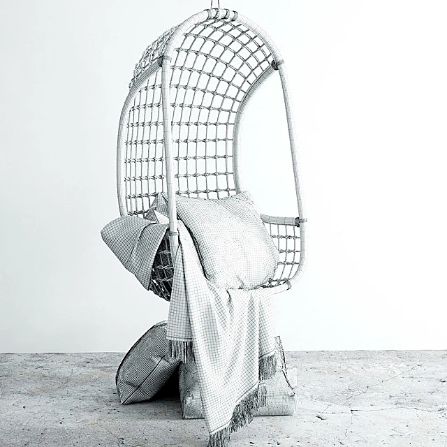 Hanging Chair with Rattan Weave (5)