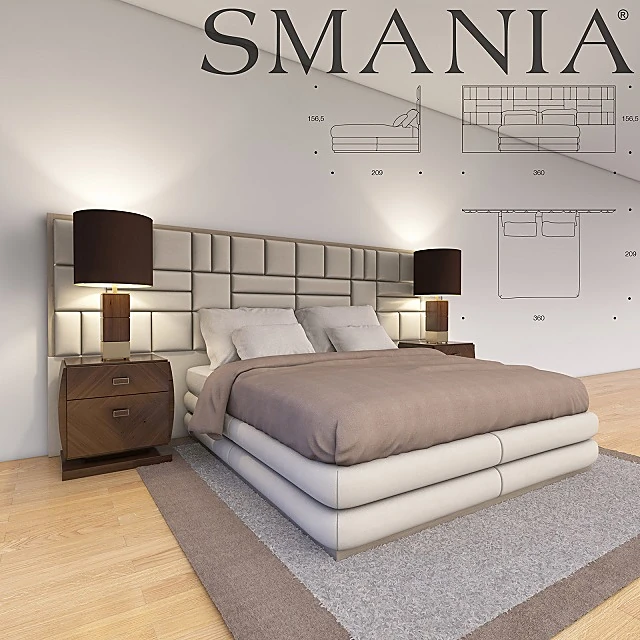 Bed CAESAR TRAIN 360 by Smania