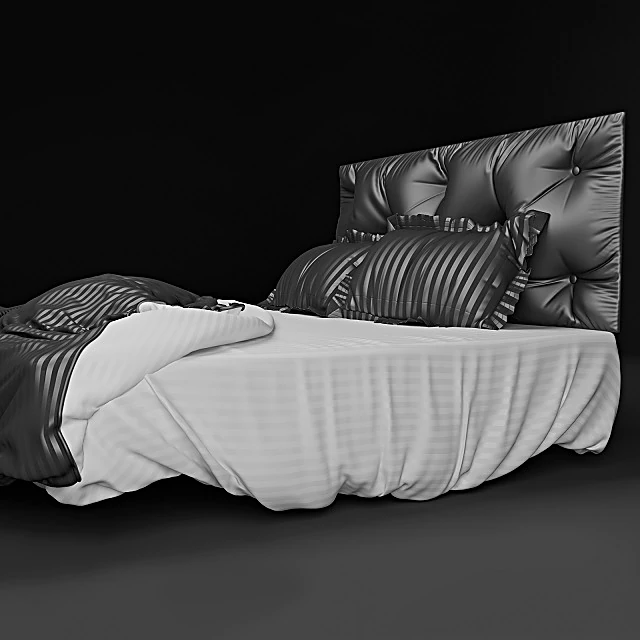 Bed with Tufted Headboard (3)