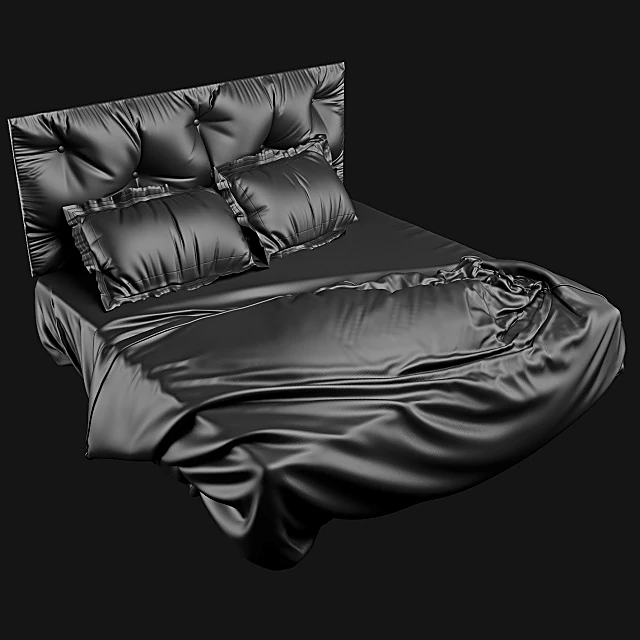 Bed with Tufted Headboard (4)