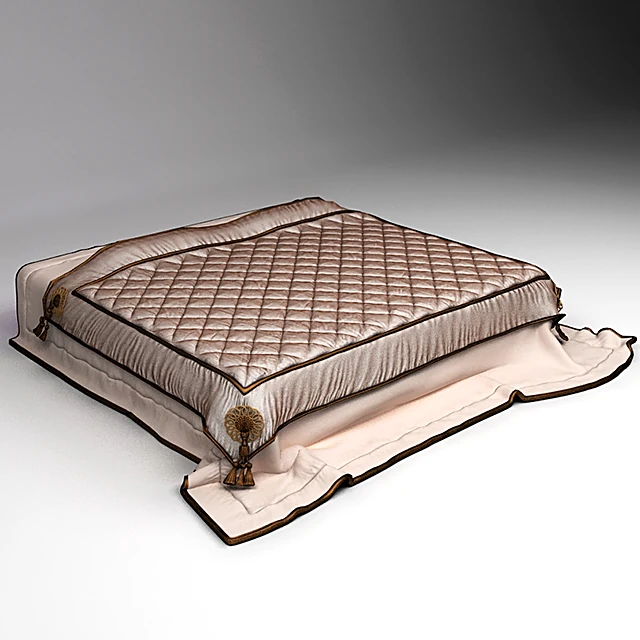 Quilted Bedspread with Diamond Pattern and Tassels