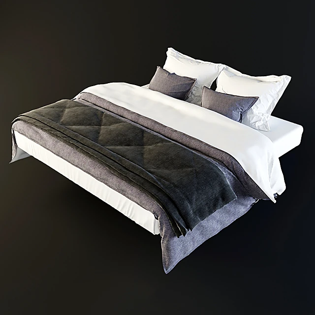 Double Bed with Fabric Upholstery