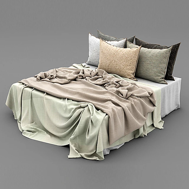 Bedding Set with Textured Fabric and Pillows