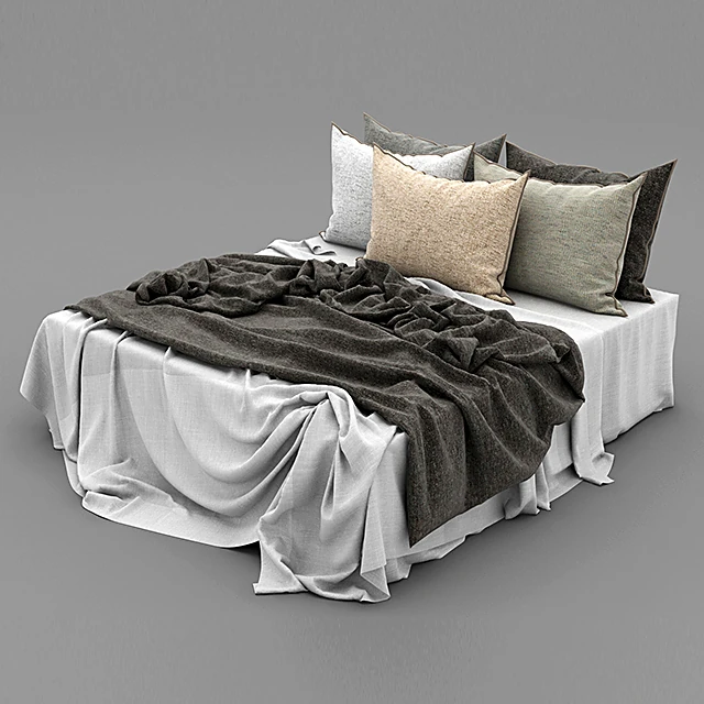 Bedding Set with Textured Fabric and Pillows (2)