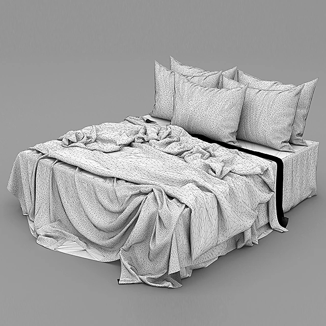 Bedding Set with Textured Fabric and Pillows (3)