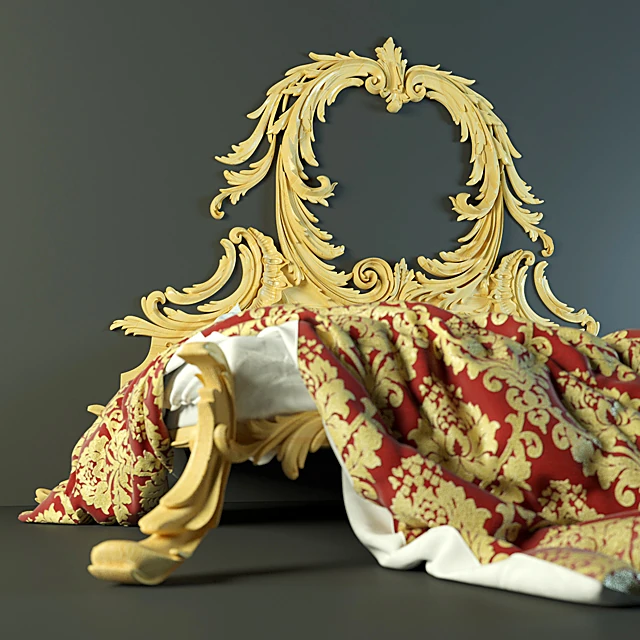 Classic Bed with Ornate Carved Headboard (3)