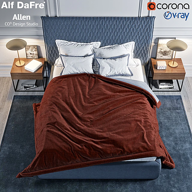Upholstered Bed Allen by Alf Dafre
