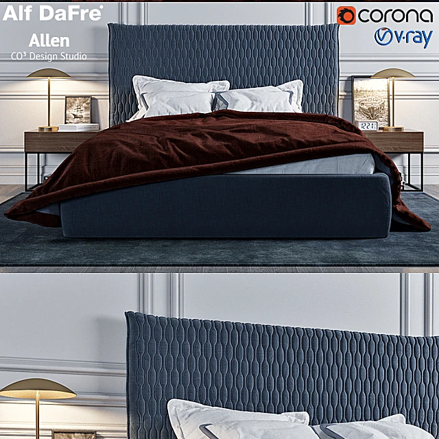 Upholstered Bed Allen by Alf Dafre (3)
