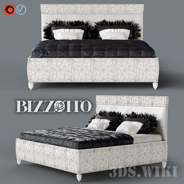 Bed REBECCA Bizzotto Mobili 472 - Download the 3D Model (4742 ...