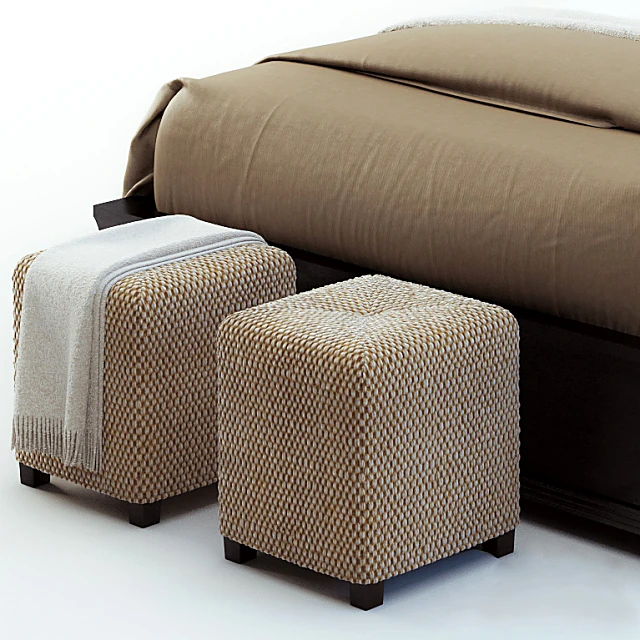 Luxurious Upholstered Bed with Dark Wood Frame (3)