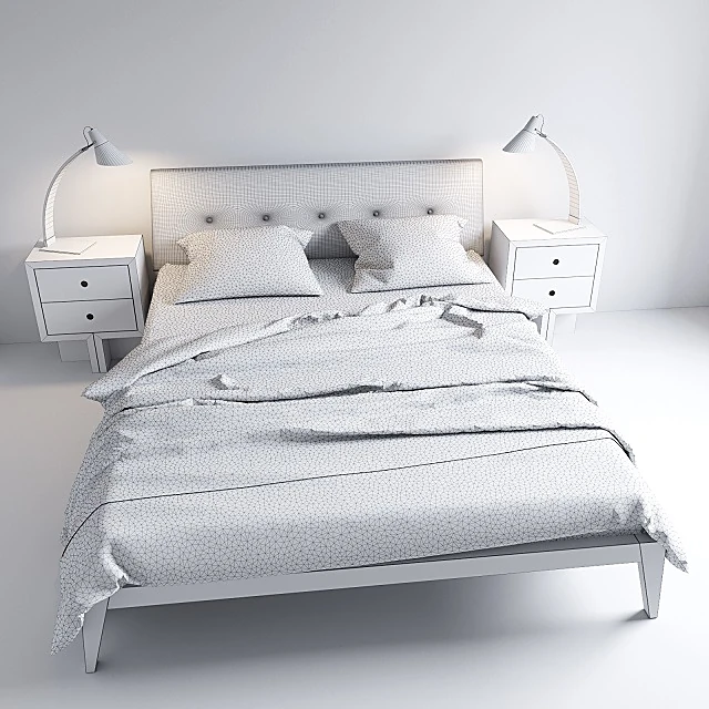 Modern Bed with Upholstered Headboard (3)