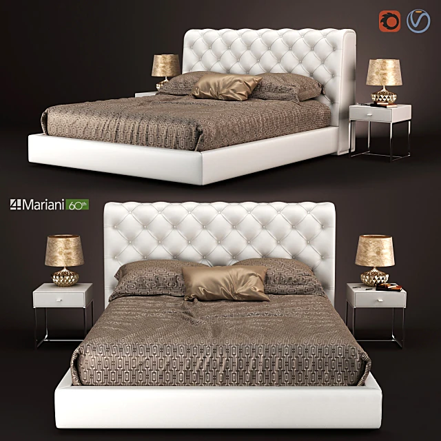 Bed TUDOR ivory i4 by Mariani