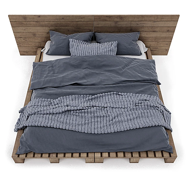 Scandinavian Wooden Bed with Pallet Base (2)