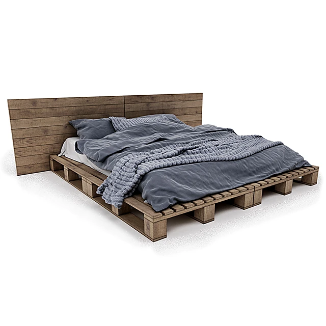 Scandinavian Wooden Bed with Pallet Base (3)