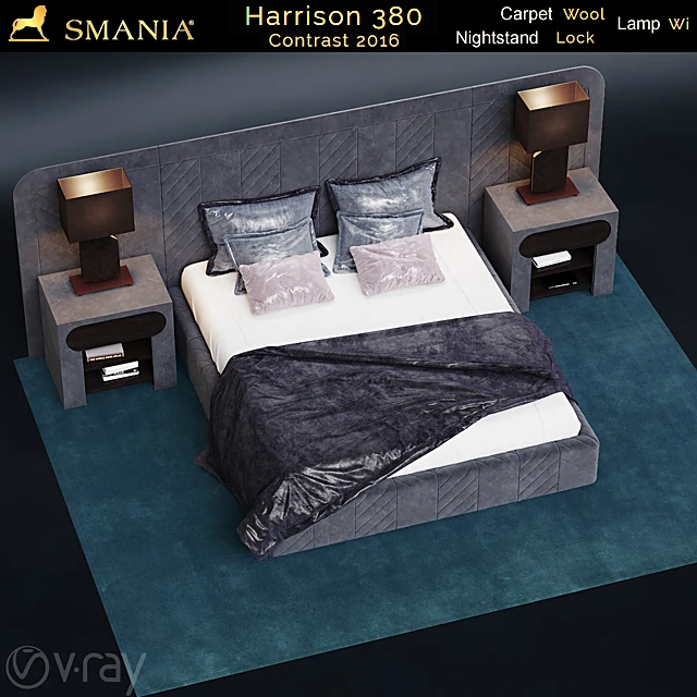Upholstered Bed Harrison 380 by Smania (2)