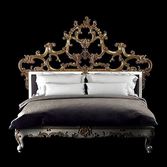 Classic Gold Decorated King Bed