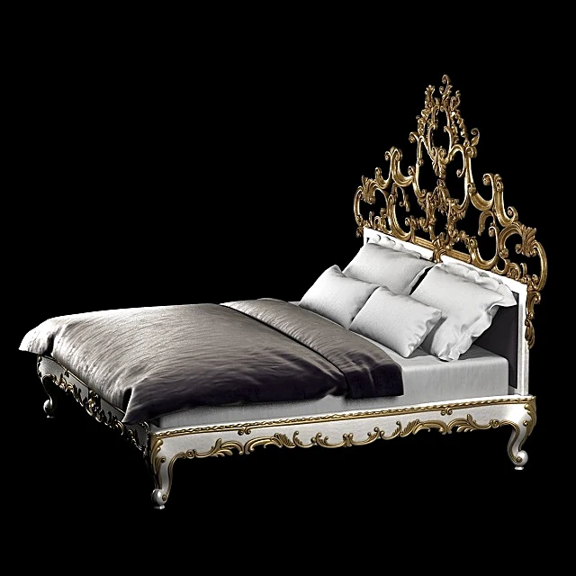 Classic Gold Decorated King Bed (2)