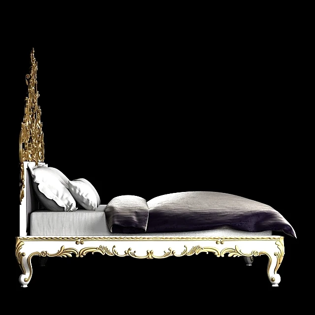 Classic Gold Decorated King Bed (3)