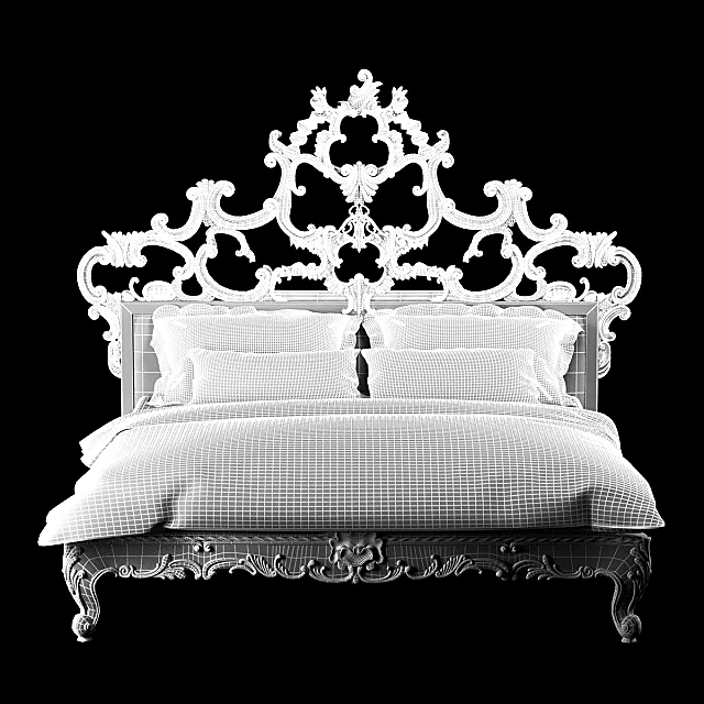 Classic Gold Decorated King Bed (6)