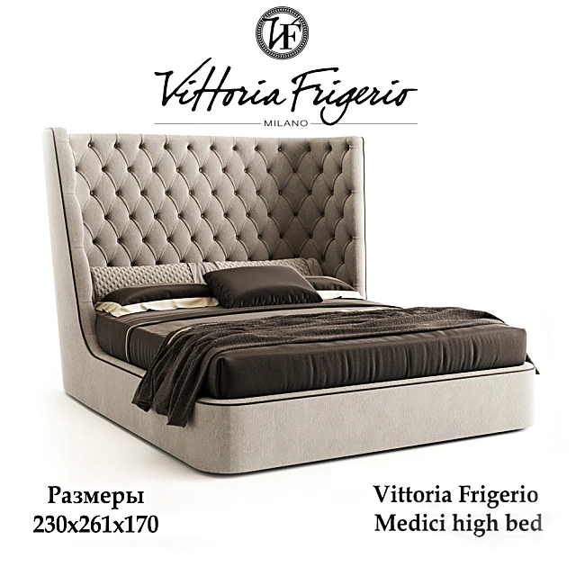 Bed MEDICI LARGE by Vittoria Frigerio