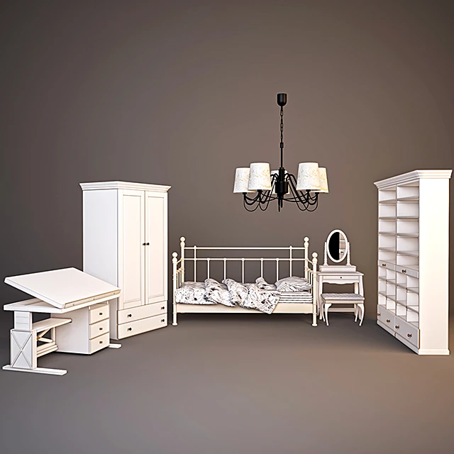 Children's Furniture Set with Classic White Finish