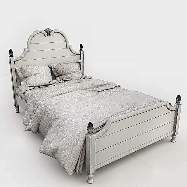 Children's Bed with Classic Painted Wood Design (2)