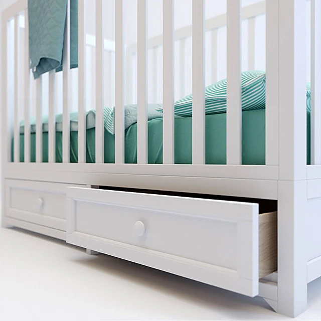 Baby cot with Integrated Storage Drawers (2)