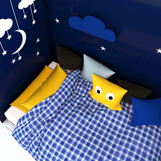 Podium Bed with Night City Theme (3)