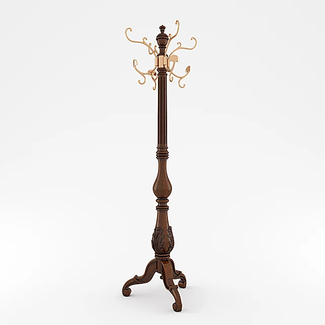 Floor Hanger with Classic Carved Wood