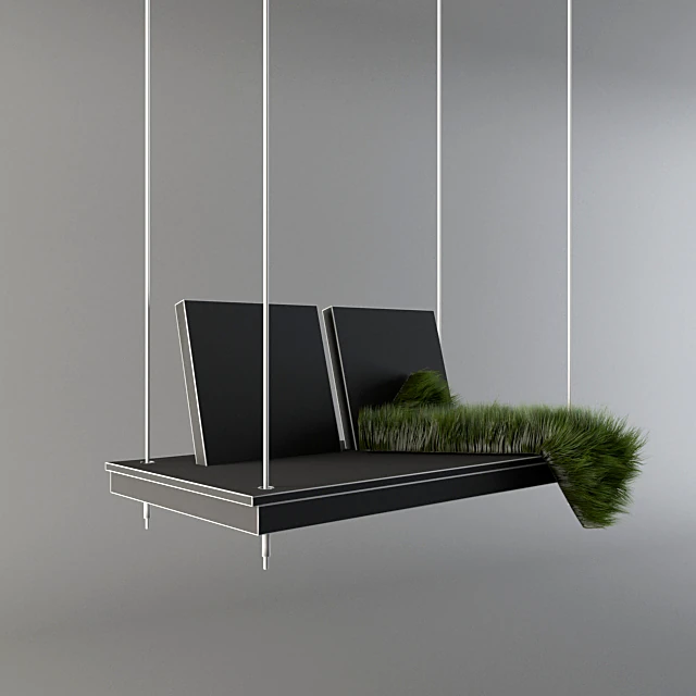 Wooden Swing with Grass Cushion (2)