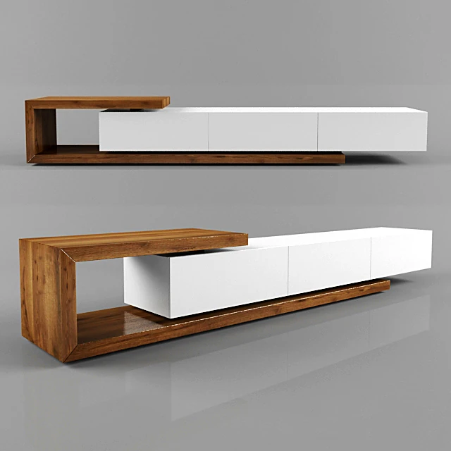Modern Wood and White TV Stand