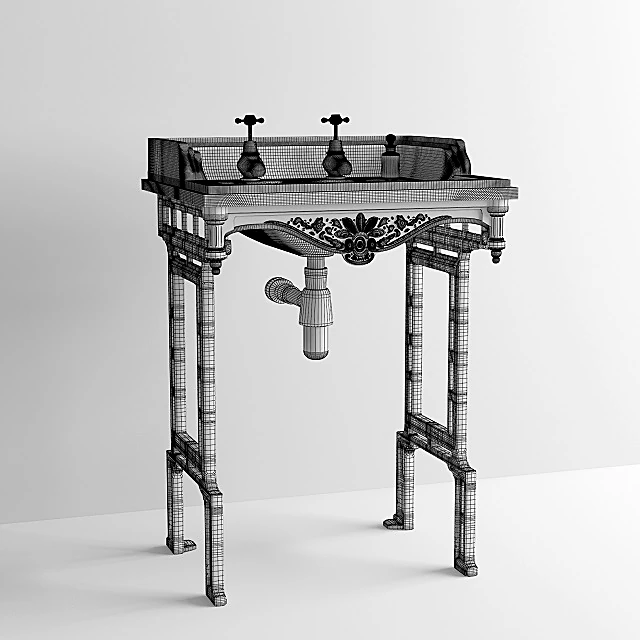 Washbasin with Underframe T38 ALU B15 1TH by Burlington (3)