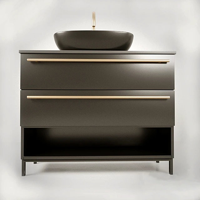 Modern Dark Wood Bathroom Vanity