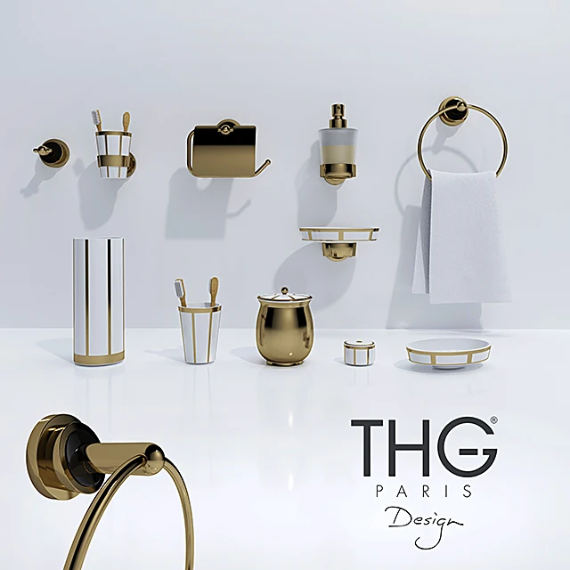 Bathroom accessories set Bagatelle collection by THG Paris