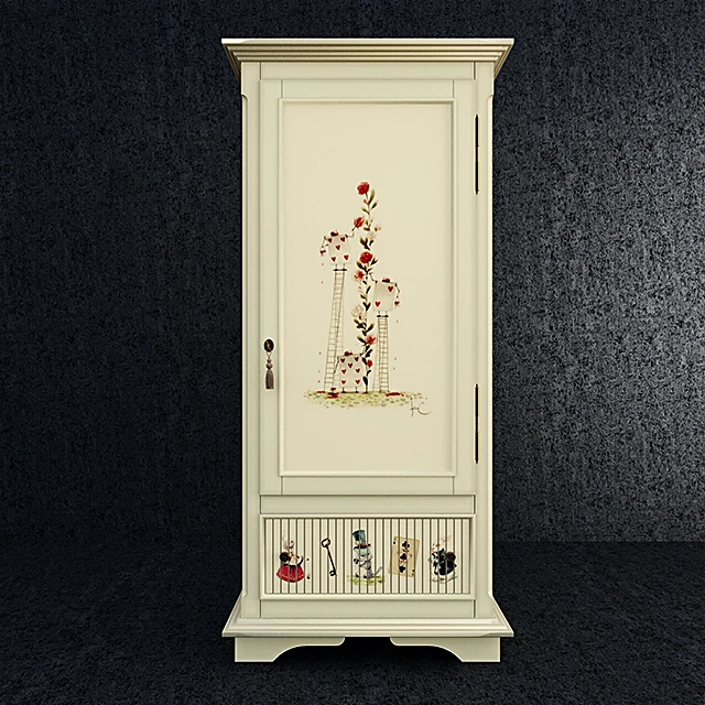 Wardrobe with Alice in Wonderland Illustrations